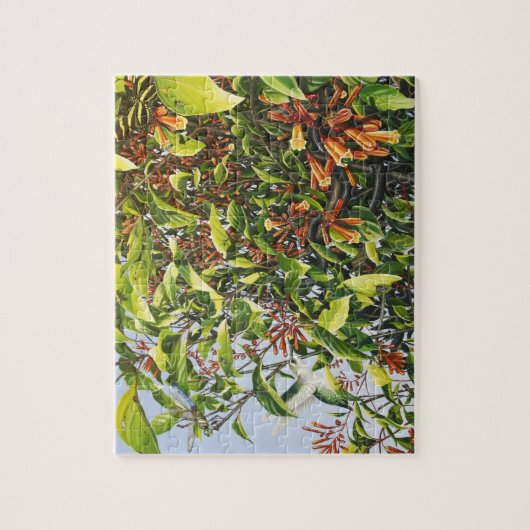 Firebush met Hummingbird en Insect Puzzle Legpuzzel (Verticaal)