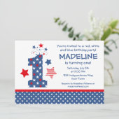 Firecracker 1e verjaardag kaart (Staand voorkant)