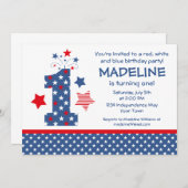 Firecracker 1e verjaardag kaart (Voorkant / Achterkant)