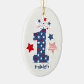 Firecracker 1e verjaardag keramisch ornament (Rechts)