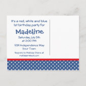 Firecracker 1st Birthday Briefkaart Invitation (Achterkant)