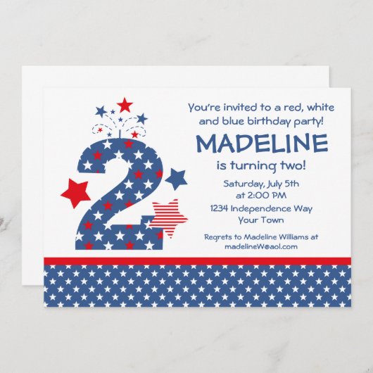 Firecracker 2e verjaardag kaart (Voorkant / Achterkant)