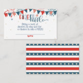 Firecracker 4 juli Baby shower Luier Raffle Informatiekaartje (Voorkant / Achterkant)