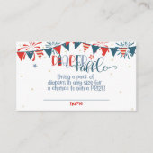 Firecracker 4 juli Baby shower Luier Raffle Informatiekaartje (Voorkant)