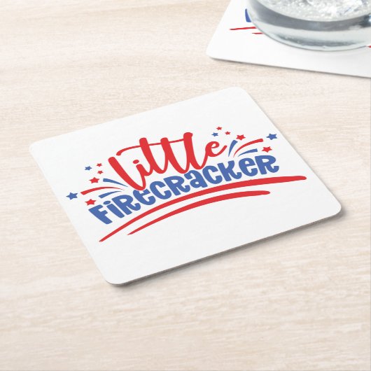 Firecracker 4 juli kartonnen onderzetters (Schuin)