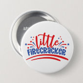 Firecracker 4 juli ronde button 7,6 cm (Voorkant /achterkant)