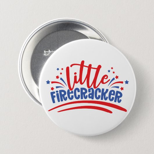 Firecracker 4 juli ronde button 7,6 cm (Voorkant /achterkant)