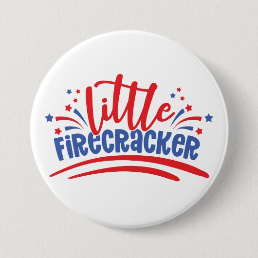 Firecracker 4 juli ronde button 7,6 cm (Voorkant)