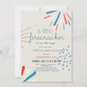Firecracker 4 juli virtueel Baby shower Kaart (Voorkant)
