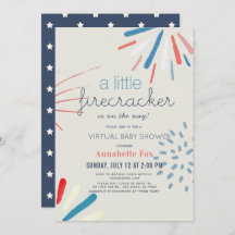 Firecracker 4 juli virtueel Baby shower