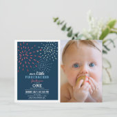 Firecracker 4 juli Vuurwerk Foto Verjaardag Kaart (Staand voorkant)