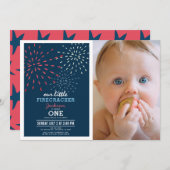 Firecracker 4 juli Vuurwerk Foto Verjaardag Kaart (Voorkant / Achterkant)