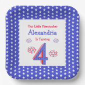 Firecracker 4th Birthday Paper Borden Papieren Bordje (Voorkant)