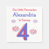 Firecracker 4th Birthday Servet (Voorkant)