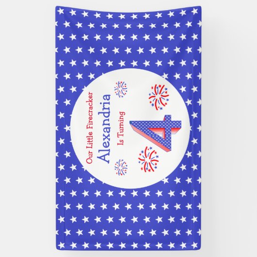 Firecracker 4th Birthday Spandoek (Verticaal)