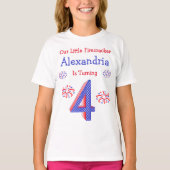 Firecracker 4th Birthday T-Shirt (Voorkant)