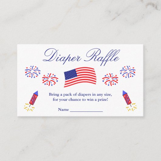 Firecracker Baby shower Diaper Raffle Kaart (Voorkant)