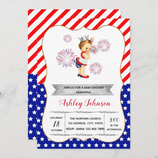 Firecracker baby shower uitnodiging (Voorkant / Achterkant)