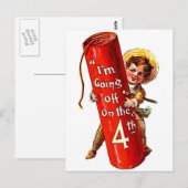 Firecracker Boy Joke 4 juli  Briefkaart Art (Voorkant / Achterkant)