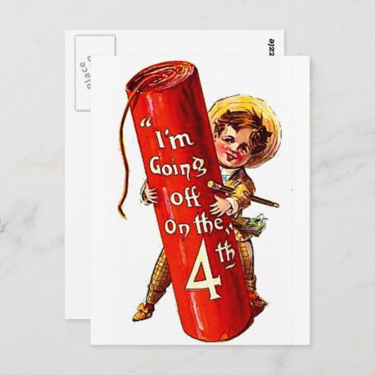 Firecracker Boy Joke 4 juli  Briefkaart Art (Voorkant / Achterkant)