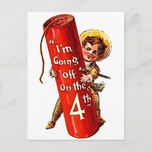 Firecracker Boy Joke 4 juli  Briefkaart Art