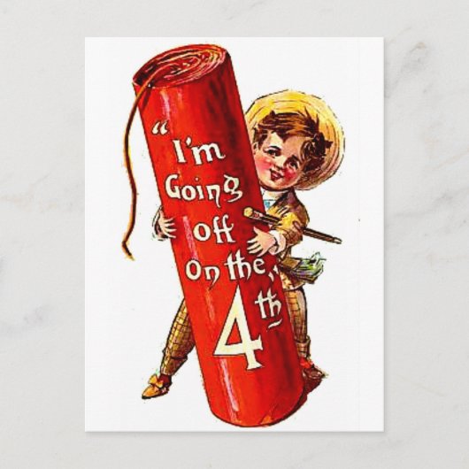 Firecracker Boy Joke 4 juli  Briefkaart Art (Voorkant)