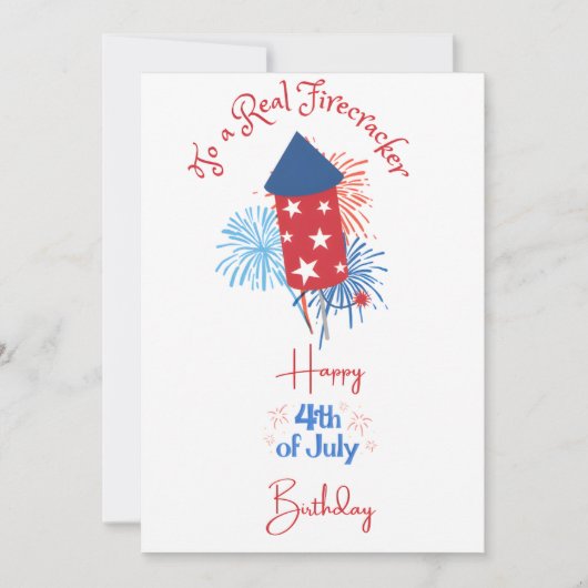 Firecracker Do Real Firecracker Happy 4th of July Feestdagenkaart (Voorkant)