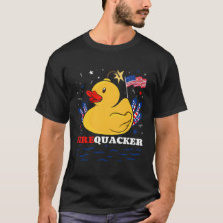 Firecracker Duck 4 juli Patriottische Dag USA FLA T-shirt