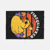 Firecracker Duck 4th of July Patriotic Day Verenig Fleece Deken (Voorkant (Horizontaal))