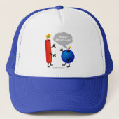 Firecracker en Roke Bomb - Happy 4 juli! Trucker Pet (Voorkant)