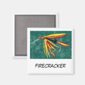 "Firecracker" Fly Fishing Art Magnet (Voorkant / Achterkant)