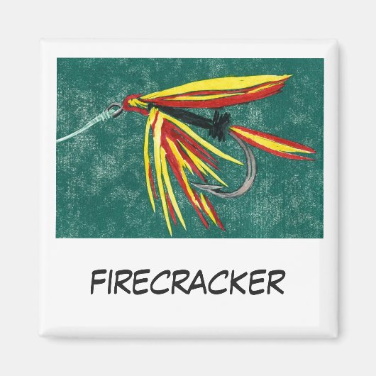 "Firecracker" Fly Fishing Art Magnet (Voorkant)