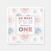 Firecracker Fun is een eerste verjaardag Servet (Voorkant)