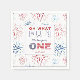 Firecracker Fun is een eerste verjaardag Servet