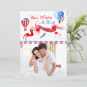 Firecracker heeft een rode, witte blauwe foto Zwan Aankondiging (Staand voorkant)