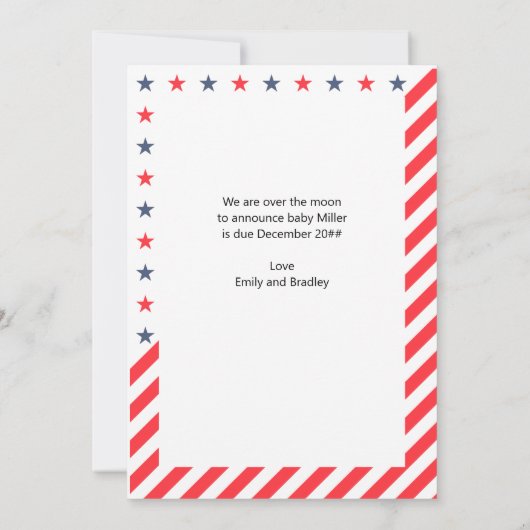 Firecracker heeft een rode, witte blauwe foto Zwan Aankondiging (Achterkant)