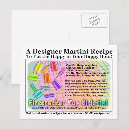 Firecracker Ice Cream Martini Recept Kaart Briefka (Voorkant / Achterkant)