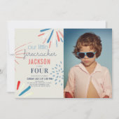 Firecracker Juli 4de Foto van het Vuurwerk Verjaar Kaart (Voorkant)