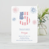 Firecracker Memorial Day 5th verjaardagsfeestje Kaart (Staand voorkant)