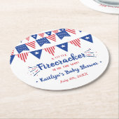 Firecracker onderweg! 4 juli Baby Ronde Kartonnen Onderzetter (Gebogen)