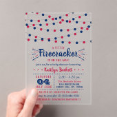Firecracker onderweg! 4 juli Baby shower Acryl Uitnodigingen (Insitu (Draagbaar))