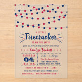 Firecracker onderweg! 4 juli Baby shower Acryl Uitnodigingen (Voorkant)