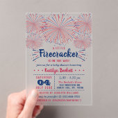Firecracker onderweg! 4 juli Baby shower Acryl Uitnodigingen (Insitu (Draagbaar))