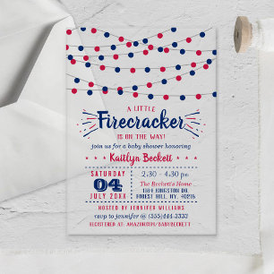 Firecracker onderweg! 4 juli Baby shower Acryl Uitnodigingen