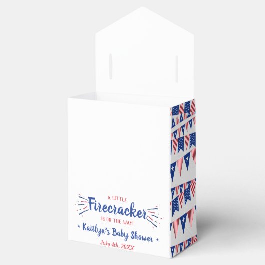 Firecracker onderweg! 4 juli Baby shower Bedankdoosjes (Geopend)