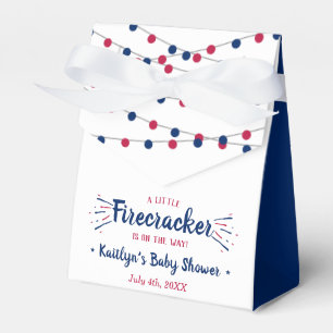 Firecracker onderweg! 4 juli Baby shower Bedankdoosjes