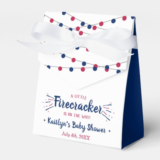 Firecracker onderweg! 4 juli Baby shower Bedankdoosjes (Voorkant Zijde)
