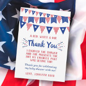 Firecracker onderweg! 4 juli Baby shower Bedankkaart