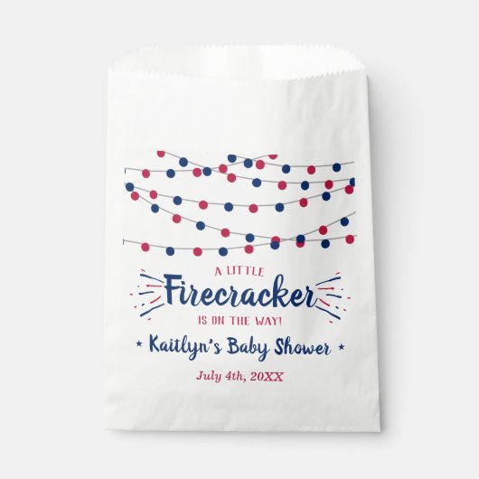 Firecracker onderweg! 4 juli Baby shower Bedankzakje (Voorkant)