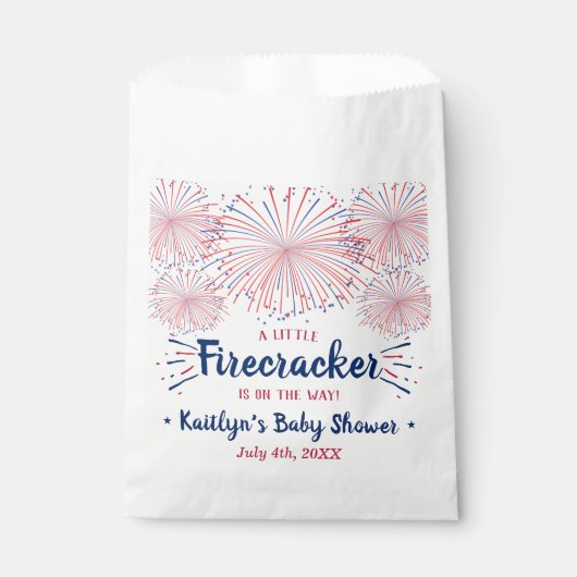 Firecracker onderweg! 4 juli Baby shower Bedankzakje (Voorkant)